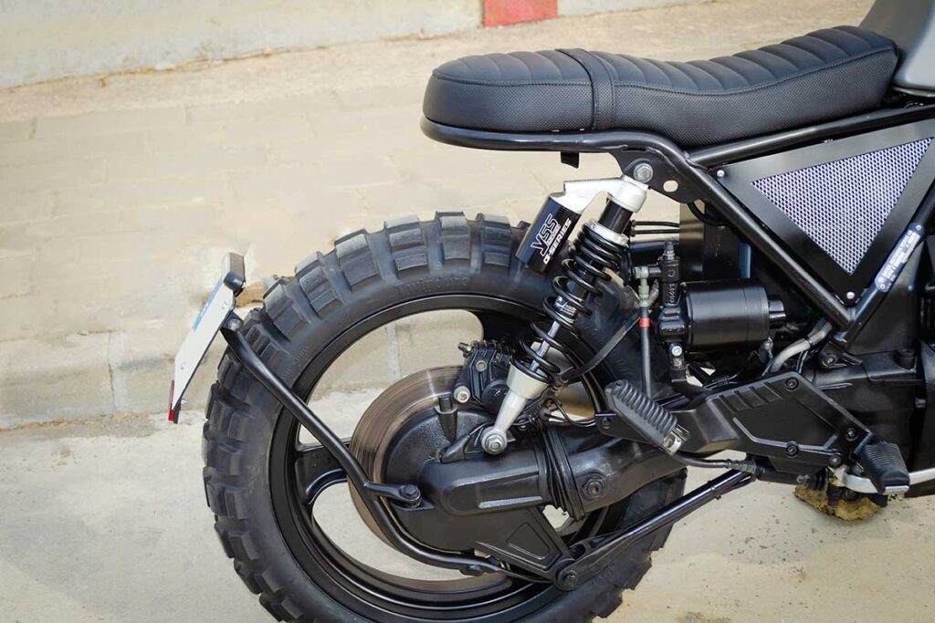 Rear wheel and seat detail