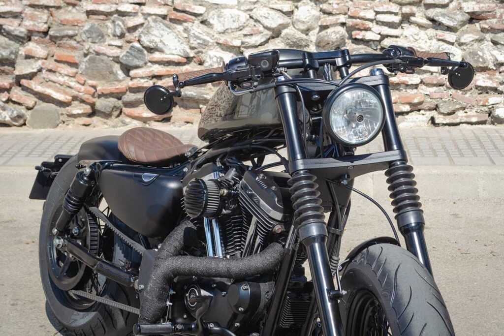 Close-up front and right-side view