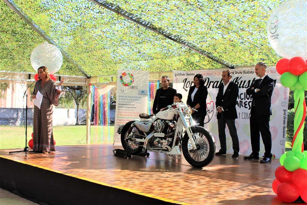 Laura Robles social rights advisor to the Malaga city council at the presentation of the Harley Fundación Olivares