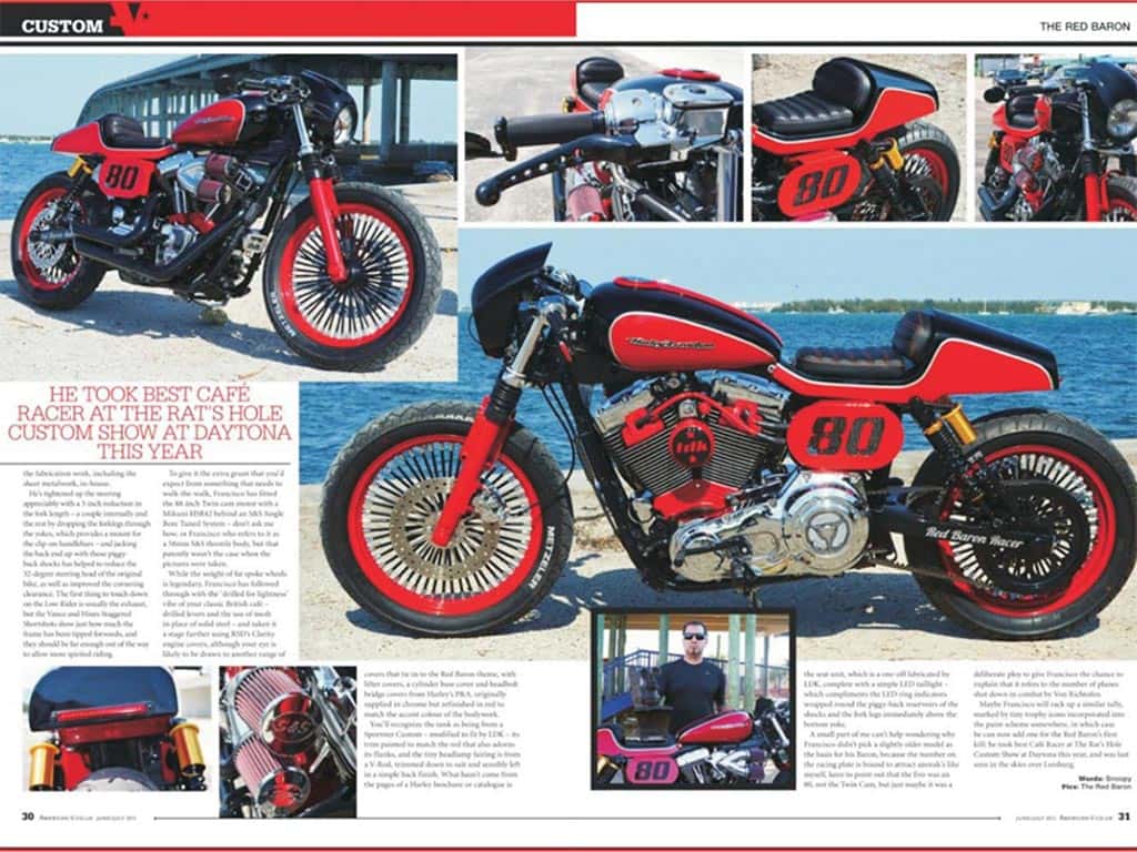 LORD DRAKE KUSTOMS USA «DYNA RED BARON» CAFE RACER