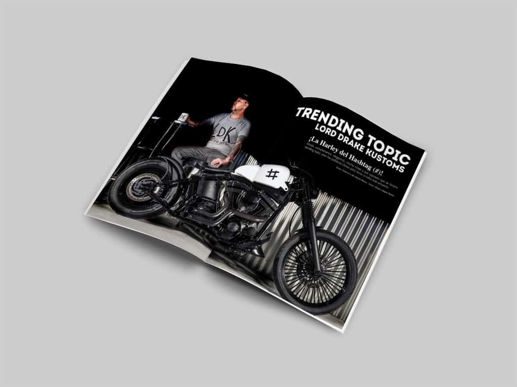 “Trending Topic” based on a Harley by Lord Drake Kustoms in Biker Zone magazine