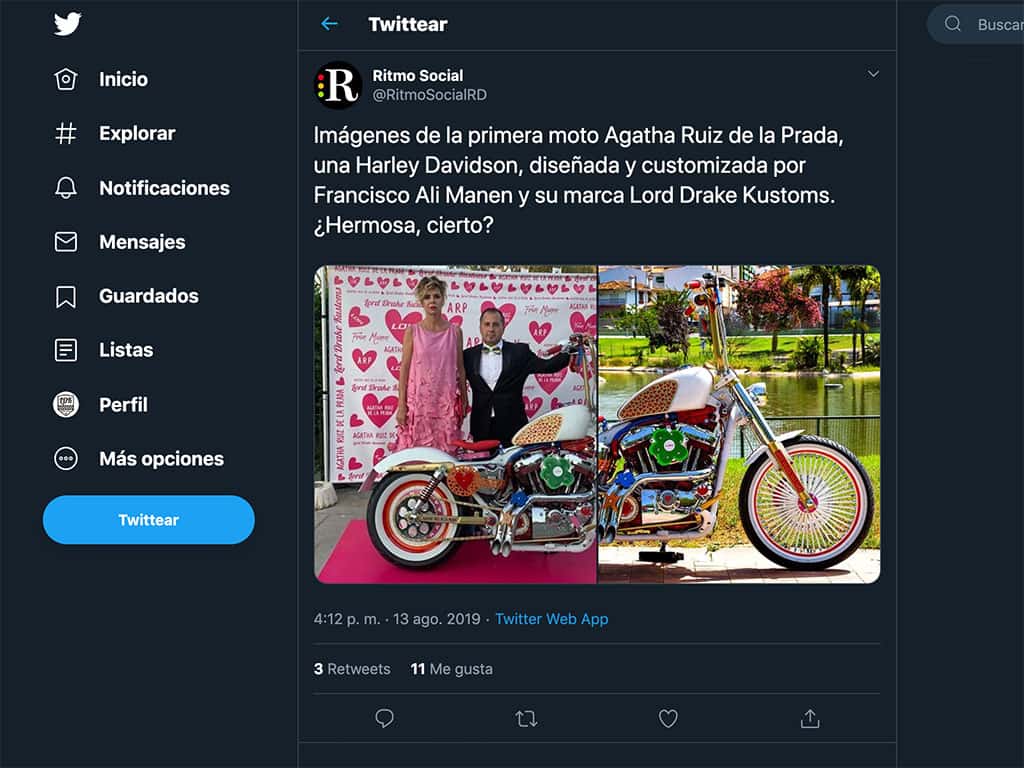 Twitter Ritmo Social Agatha Ruiz de la Prada motorcycle