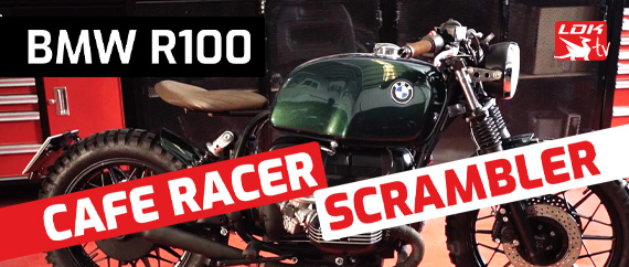 Green BMW R100 Cafe Racer and Scrambler
