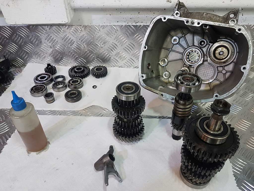Various gear pieces in Lord Drake Kustoms workshop