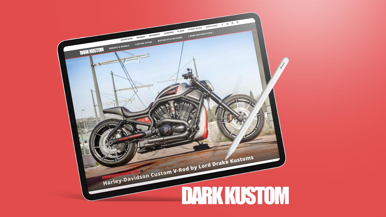 Two of our Harley V-Rods reviewed at DARK KUSTOM