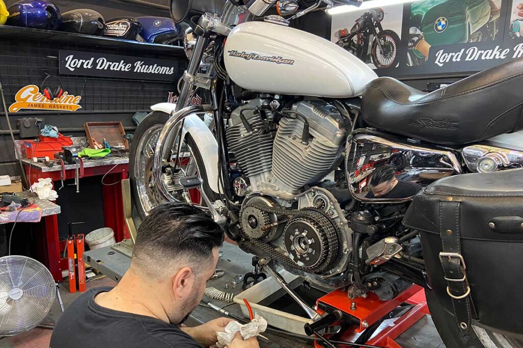Harley under repair