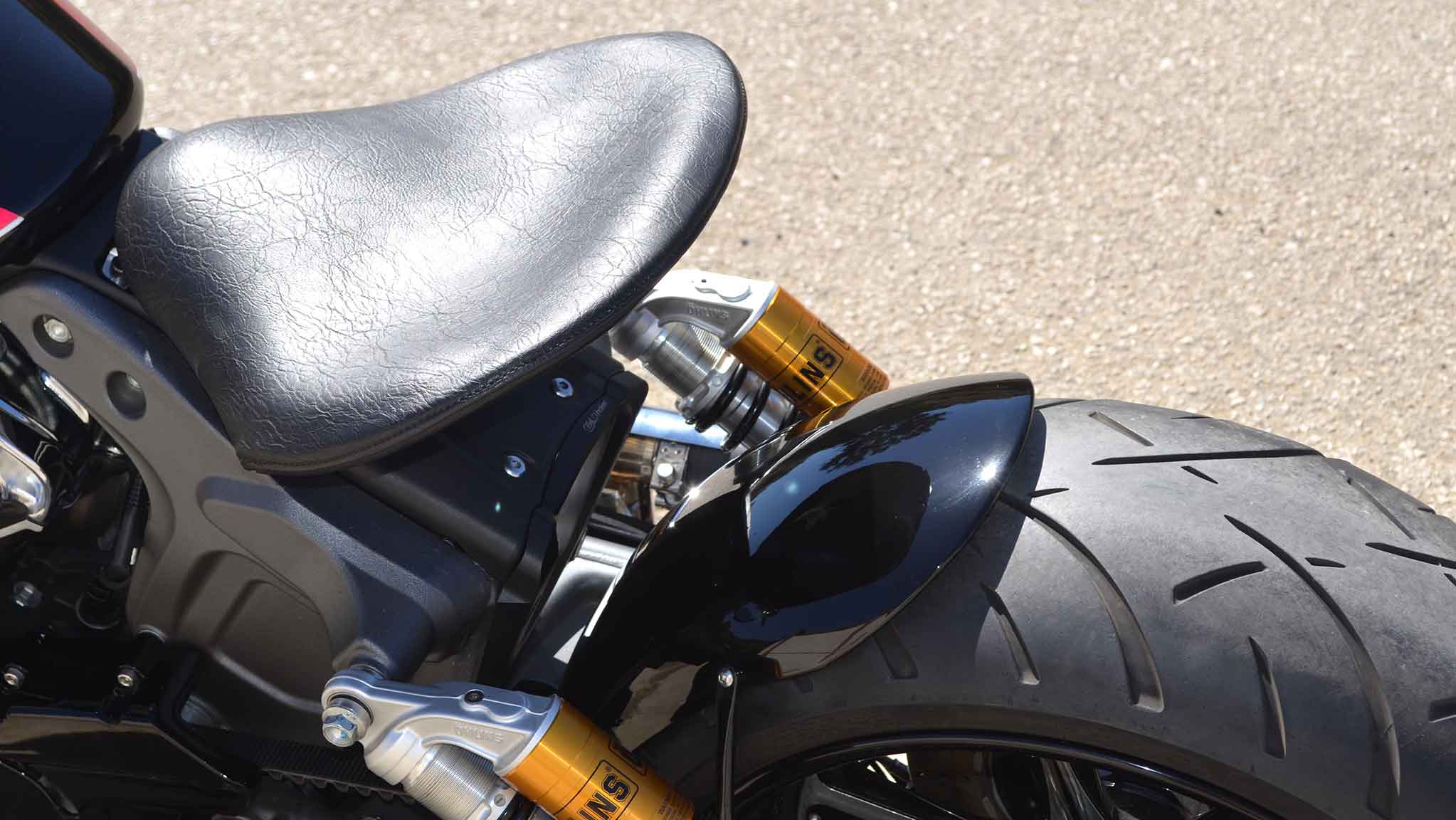View of seat and rear mudguard