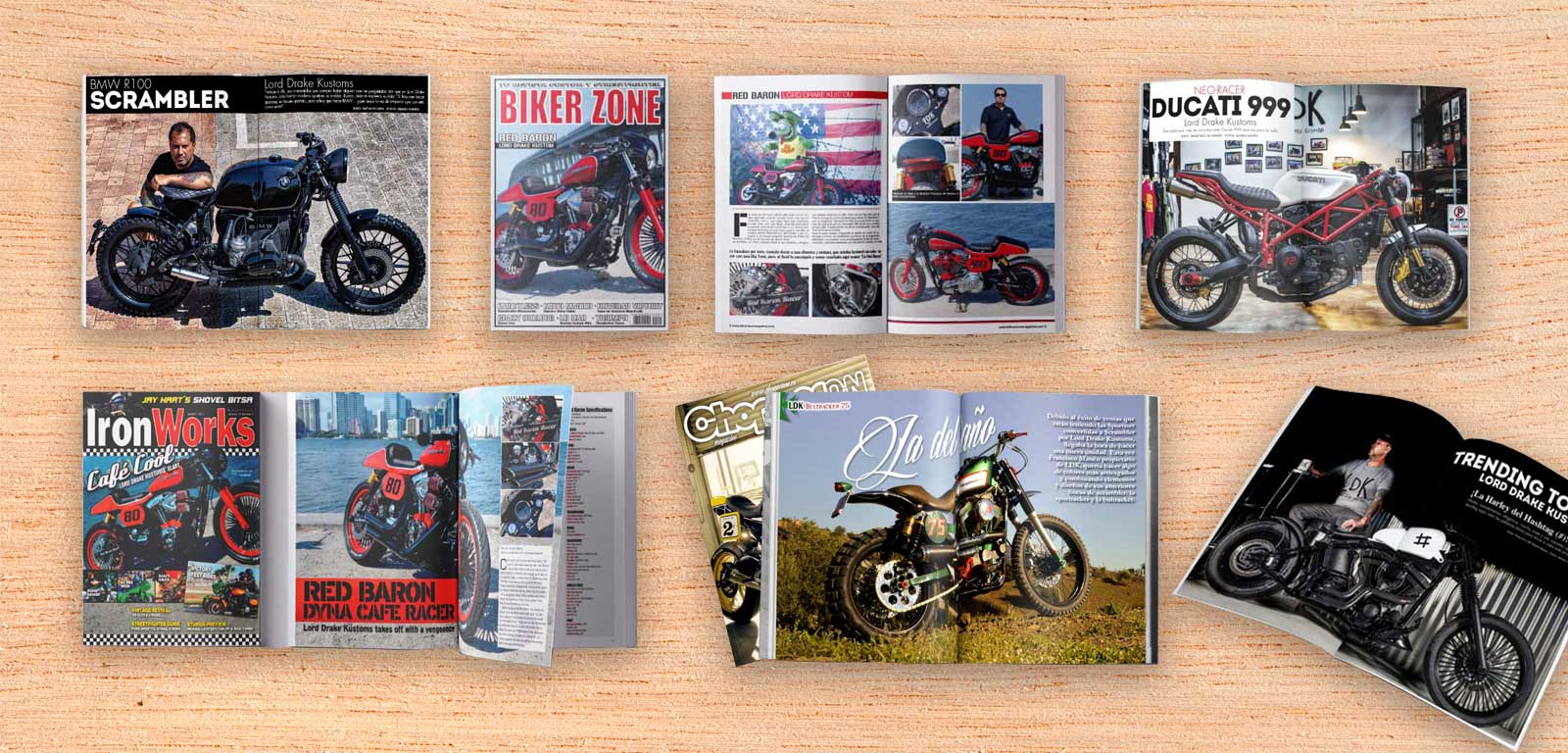 collage-prensa Collage de revistas con artículos de Lord Drake Kustoms