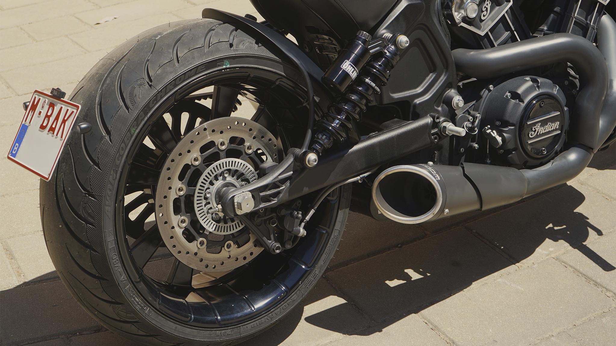 Indian Scout 240 Darker Exhaust detail